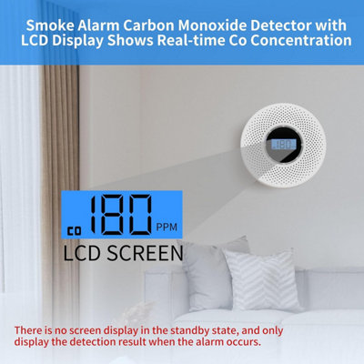 Smoke Carbon Monoxide Detector Combo with Digital Display and Sound ...