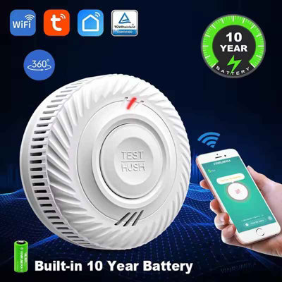 Smoke Detector WiFi 10 Year Battery Smart Home Fire Alarm