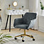 Smoke Grey Ice Velvet Swivel Home Office Chair Desk Chair with Flared Arms