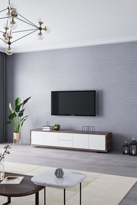 Smoke Grey Linen Texture Wallpaper Plain Effect Wall Paper Roll 5.3m²