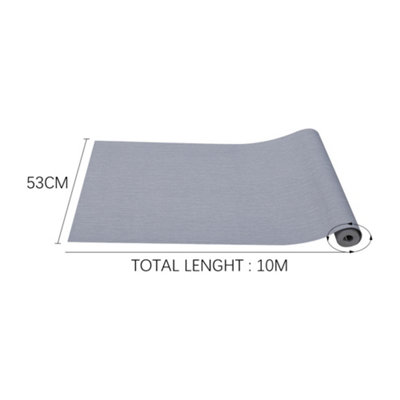 Smoke Grey Linen Texture Wallpaper Plain Effect Wall Paper Roll 5.3m² - 6