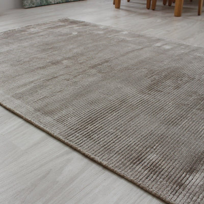 Smoke Plain Modern Handmade Easy to Clean Rug for Living Room and Bedroom-100cm X 150cm