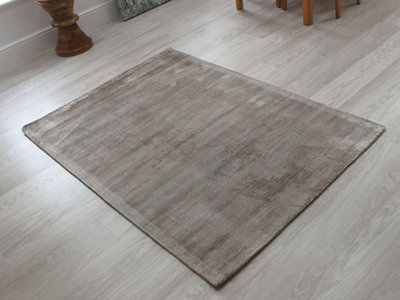 Smoke Plain Modern Handmade Easy to Clean Rug for Living Room and Bedroom-200cm X 300cm