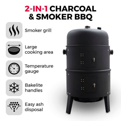 Smoker and Charcoal Grill Barbeque