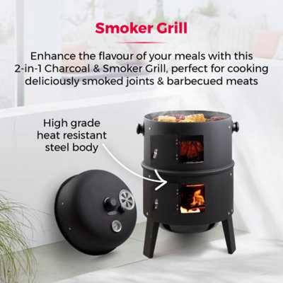 Smoker and Charcoal Grill Barbeque - 3