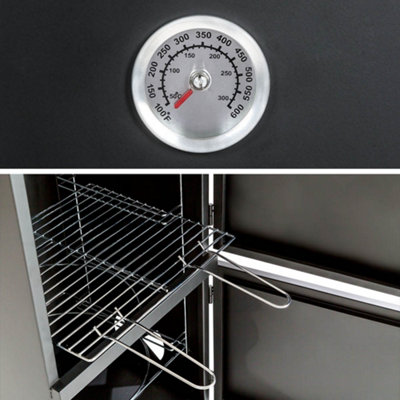 Smoker BBQ - with temperature display, including 2 racks and 2 trays ...