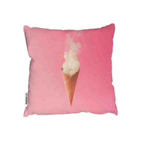 Smoking Ice Cream Cone Cushion / 45cm x 45cm