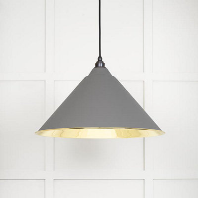 Smooth Brass Hockley Pendant in Bluff