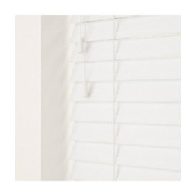 Smooth Finish Faux Wood Venetian Blinds with Strings 130cm Drop x 100cm Width Serene Smooth