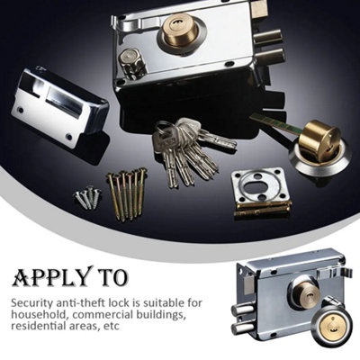 Smooth Lock Antique Heavy Duty Front Door Padlock with Key Left Open