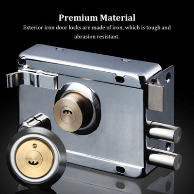 Smooth Lock Antique Heavy Duty Front Door Padlock with Key Left Open