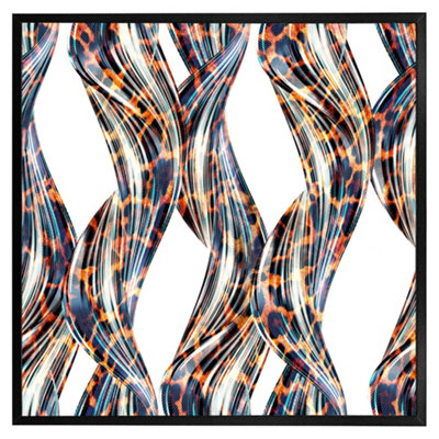Snake & leopard skin (Picutre Frame) / 16x16" / Black