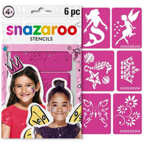 Snazaroo Fantasy Stencil Set (Pack of 6) Pink (One Size)
