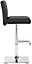 Snella Breakfast Bar Stool, Chrome Footrest, Height Adjustable Swivel Gas Lift, Home Bar & Kitchen Faux-Leather Barstool, Black