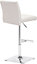 Snella Breakfast Bar Stool, Chrome Footrest, Height Adjustable Swivel Gas Lift, Home Bar & Kitchen Real Leather Barstool, White