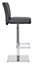 Snella Deluxe Breakfast Bar Stool, Chrome Stem, Adjustable Swivel Gas Lift, Home Bar & Kitchen Leather Barstool, Charcoal Grey