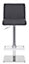 Snella Deluxe Breakfast Bar Stool, Chrome Stem, Adjustable Swivel Gas Lift, Home Bar & Kitchen Leather Barstool, Charcoal Grey