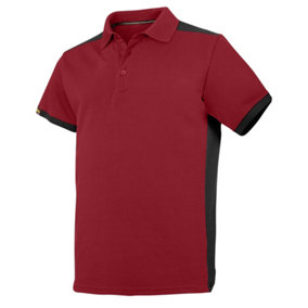 Snickers Mens AllroundWork Short Sleeve Polo Shirt Chilli Red/Black (2XL)