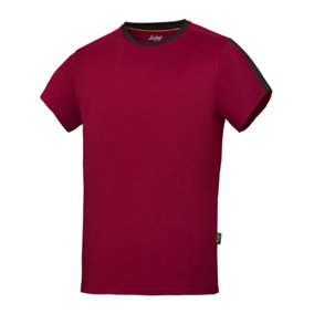 Snickers Mens AllroundWork Short Sleeve T-Shirt Chilli Red/Black (L)