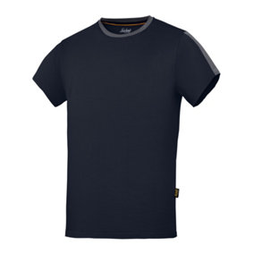 Snickers Mens AllroundWork Short Sleeve T-Shirt Navy/Steel Grey (2XL)