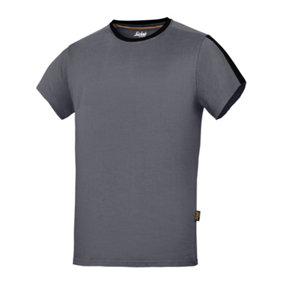 Snickers Mens AllroundWork Short Sleeve T-Shirt Steel Grey/Black (2XL)