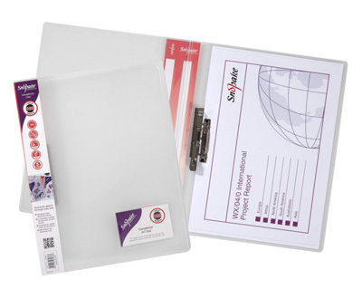 Snopake A4 Clear Premium ClampBinder Pack of 10 100 Sheet Capacity 12772