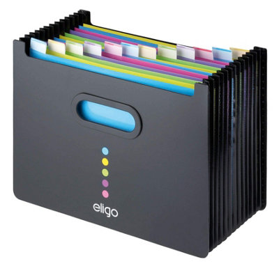 Snopake A4 Eligo Landscape Desk Expander/Organiser 13-Part Black