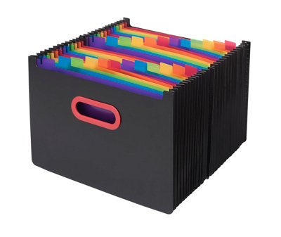 Snopake A4 Rainbow and Black Desk Expander/Organiser 24-Part Pack of 1 ...