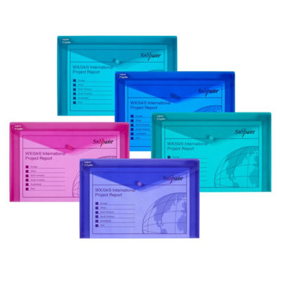 Snopake Foolscap Electra Assorted Polyfile Pack of 5 Popper/Document ...