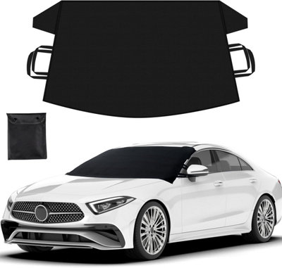 Windshield Snow Cover For Cars, Trucks, Vans - Waterproof, Windproof Black