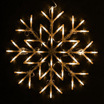 Snow Flake 50 LED Lights - Warm White