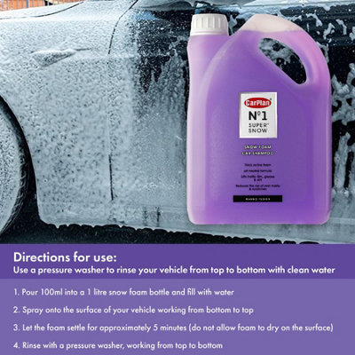 Snow Foam Car Shampoo Neutral pH Dirt Lift Thick Foam CarPlan No.1 Super 2L x3 - 5