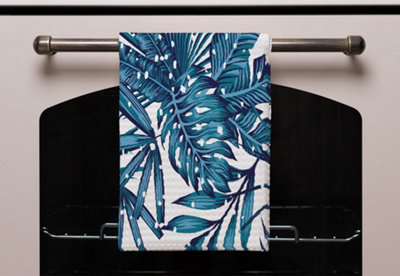 Snow tropical leaves (Kitchen Towel) / Default Title