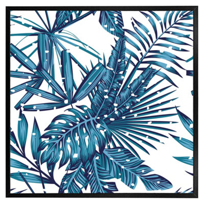 Snow tropical leaves (Picutre Frame) / 30x30" / Grey