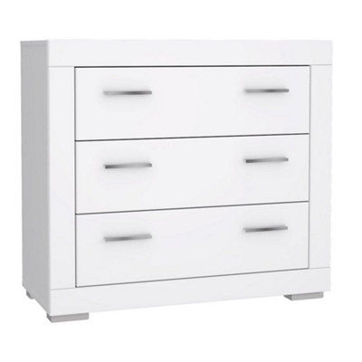 Snow White Modern Style 3 Drawer Chest of Drawers