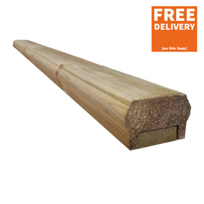 Snowdon Timber DH45708T5 Treated Decking Handrail/Baserail (L) 2.39m (W) 70mm (T) 45mm 5 Pack