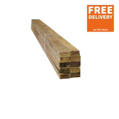 Snowdon Timber Factory Reject B19388T10 Treated Battens (L) 2.4m (W) 38mm (T) 19mm 10 Pack