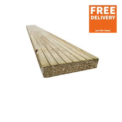 Snowdon Timber Factory Reject DB251208T10 Treated Decking Board (L) 2.4m (W) 120mm (T) 25mm 10 Pack