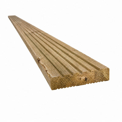 Snowdon Factory Reject Treated Decking Boards - 25mm X 120mm X 2.4m, 10 Pack, Pressure Treated For Outdoor Use-875309