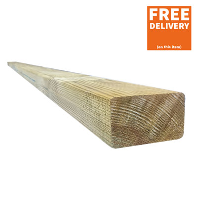 Snowdon Timber Garden DJ328T2 Treated 3"x 2" CLS Decking Joist (L) 2.4m (W) 63mm (T) 38mm 2 Pack