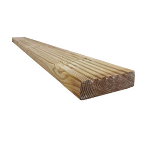Snowdon Timber Garden DP321208T Treated Decking Board (L) 2.4m (W) 120mm (T) 32mm 12 Pack