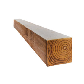 Snowdon Timber Garden FP338T4 Treated 3x3" Fence Post (H) 2.4m (W) 75mm 4 Pack