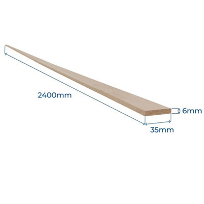 Snowdon Timber Hardwood Par Moulding (T) 6mm (W) 35mm (L) 2400mm - Pack ...