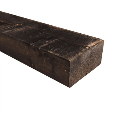 Snowdon Timber Treated Reject Black Sleeper (H) 95mm (W) 195mm (L) 2.4m ...