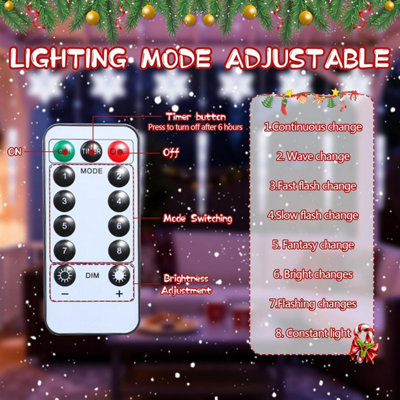 Snowflake Curtain String Lights, 85 LED Ice Pick Fairy Window Lights ...