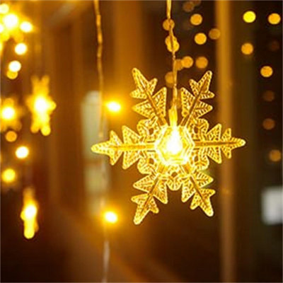 Snowflake Window Curtain Lights 13ft 96 LED Snowflake Christmas Icicle Lights 18 Drops 8 Modes Twinkle Fairy Light Plug In - 3
