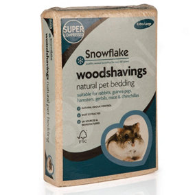 Snowflake Wood Shavings Natural Pet Bedding - For Rabbit, Hamster, Gerbil, Guinea Pig -  Extra Large
