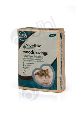 Snowflake Wood Shavings Natural Pet Bedding For Rabbit Hamster Gerbil Guinea Pig Large 3KG