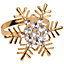 Snowflakes Design Napkin Holder Rings Serviettes Buckles for Christmas Table Décor, Gold, 12pcs
