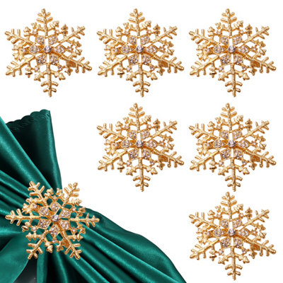 Gold snowflake napkin on sale rings